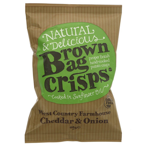 Brown Bag Crisps Ched+onion